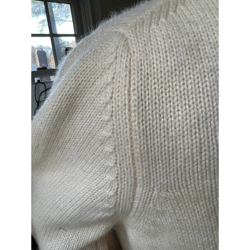 2006 Chanel Knit Cashmere Lace Cream Cardigan